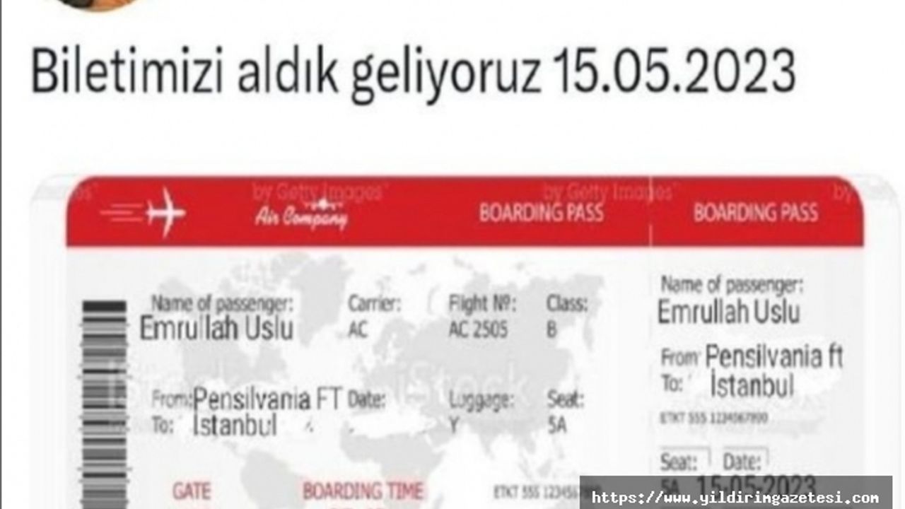 FETÖ FİRARİSİ UÇAK BİLETİ PAYLAŞTI; 15 MAYIS’TA TÜRKİYE’YE GELİYORUM