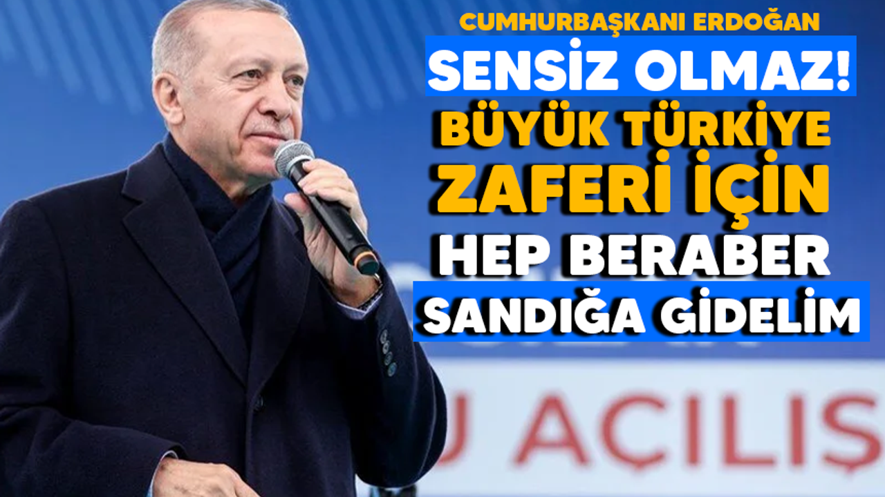 Cumhurbaşkanı Erdoğan "Sensiz olmaz! Büyük Türkiye Zaferi için hep beraber sandığa gidelim"