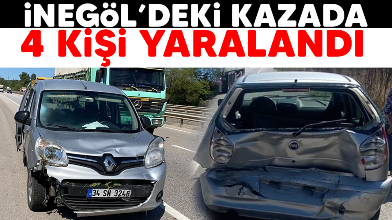 İNEGÖL'DEKİ KAZADA 4 KİŞİ YARALANDI