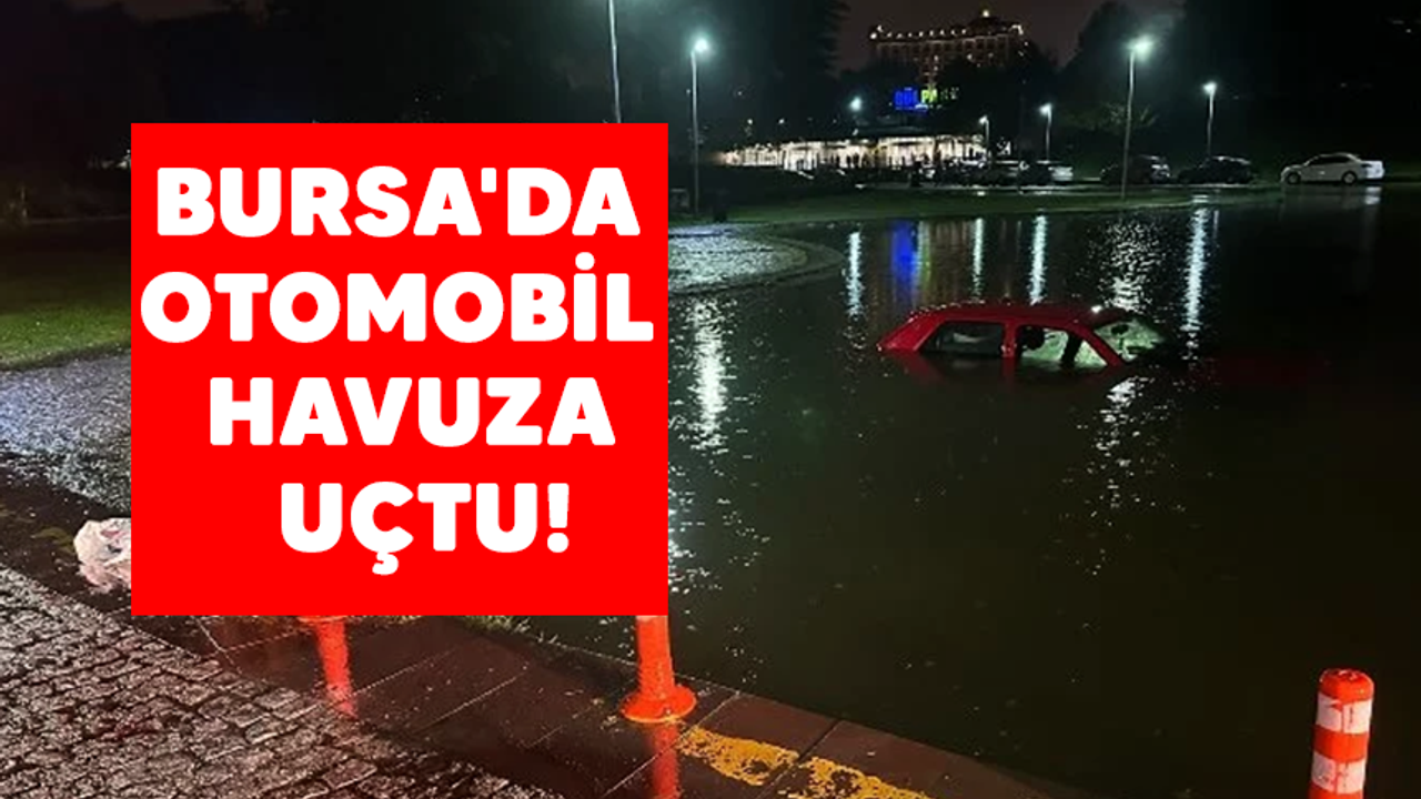 Bursa'da otomobil yapay havuza uçtu!