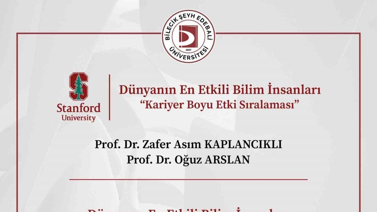 BŞEÜ’de 5 bilim insanı Dünyanın En Etkili Bilim İnsanları listesine seçildi