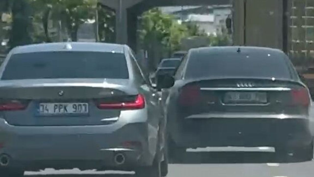 İnegöl girişinde yol savaşına döndü! Tehlikeli sürüş kamerad