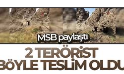 MSB, 2 teröristin teslim olduğu görüntüleri paylaştı