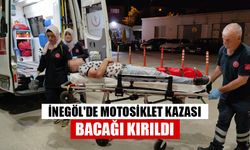 İnegöl'de motosiklet kazası; bacağı kırıldı