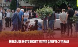 İnegöl'de motosiklet yayaya çarptı; 2 yaralı