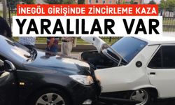 İnegöl girişinde zincirleme kaza Yaralılar var