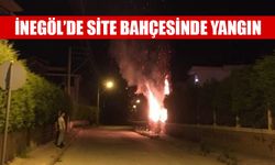 İnegöl'de site bahçesinde yangın