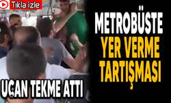 Metrobüste yer verme tartışması. Uçan tekme attı!