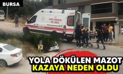 YOLA DÖKÜLEN MAZOT KAZAYA NEDEN OLDU