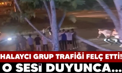 Bursa'da bir grup kalabalık yolu keserek halay çekti!