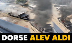 Bursa'da kamyonetin dorsesi alev alev yandı