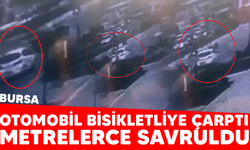 Bursa'da otomobil bisikletliye çarptı! Metrelerce savruldu