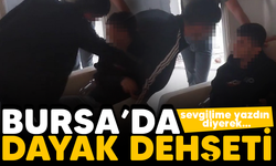 Bursa'da "sevgilime yazdın" dayağı kamerada