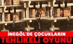 İnegöl'de çocukların tehlikeli oyunu