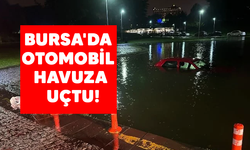 Bursa'da otomobil yapay havuza uçtu!