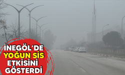 İNEGÖL'DE YOĞUN SİS ETKİSİNİ GÖSTERDİ