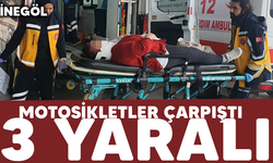 İnegöl'de motosikletler çarpıştı; 3 yaralı