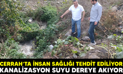 CERRAH’TA İNSAN SAĞLIĞI TEHDİT EDİLİYOR KANALİZASYON SUYU DEREYE AKIYOR