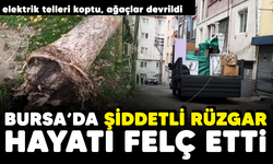 Bursa’da şiddetli rüzgar hayatı felç etti! Elektrik telleri koptu...