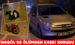 İnegöl'de ölümden kaskı korudu