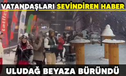 Vatandaşları sevindiren haber! Uludağ beyaza büründü