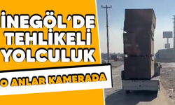 İnegöl'de tehlikeli yolculuk! O anlar kamerada