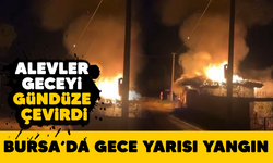 Bursa'da gece yarısı yangın! Alevler geceyi gündüze çevirdi