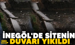 İnegöl'de sitenin duvarı yıkıldı