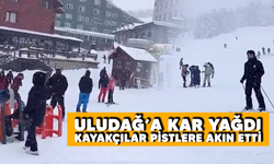 Uludağ'a kar yağdı, kayakçılar pistlere akın etti