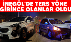 İnegöl'de ters yöne girince olanlar oldu