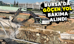 Bursa'da göçen yol bakıma alındı
