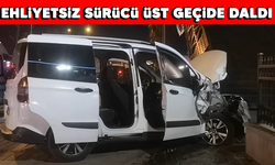 Bursa'da ehliyetsiz sürücü üst geçide daldı