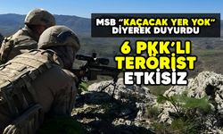 MSB AÇIKLADI: 6 PKK'LI TERÖRİST ETKİSİZ
