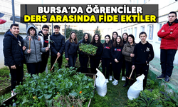 Bursa'da öğrenciler ders arasında fide ektiler/BURSA HABERLERİ