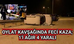 OYLAT KAVŞAĞINDA FECİ KAZA 1'İ AĞIR 4 YARALI