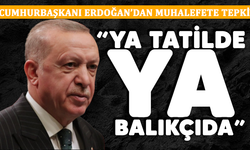 Cumhurbaşkanı Erdoğan'dan muhalefete tepki: "Ya tatilde ya balıkçıda"