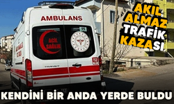 Akıl almaz trafik kazası! Kendini bir anda yerde buldu