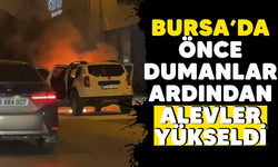 Bursa’da önce dumanlar ardından alevler yükseldi