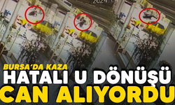 Bursa'da taksiye çarpan motosiklet sürücüsü takla attı