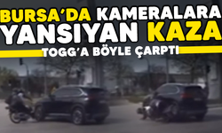 Bursa'da kameralara yansıyan kaza! TOGG'a böyle çarptı