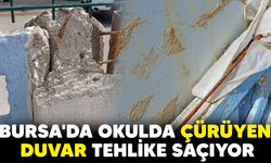 Bursa'da okulda çürüyen duvar tehlike saçıyor