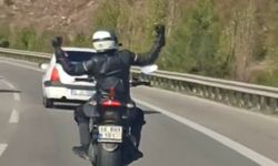 Bursa’da motosiklet üzerinde dans edip kilometrelerce ilerledi