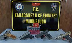 Karacabey’de bir evde 4 adet tabanca ele geçirildi