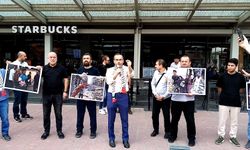 İnegöl'de Starbucks önünde İsrail eylemi