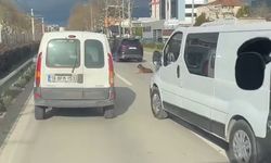 Bursa’da köpeğin keyfi trafiği kilitledi