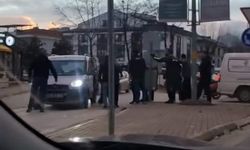 İnegöl’de trafik kavgası kamerada