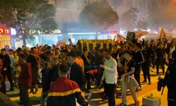 İnegöl'de Galatasaraylı taraftarlarlardan tabutlu kutlama