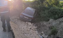 İnegöl'de şarampole uçtu