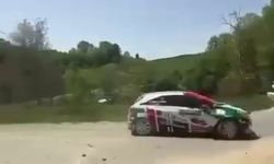 Bursa’da ralli yarışında korku dolu anlar
