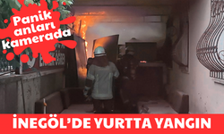 İnegöl'de yurtta yangın! Panik anları kamerada